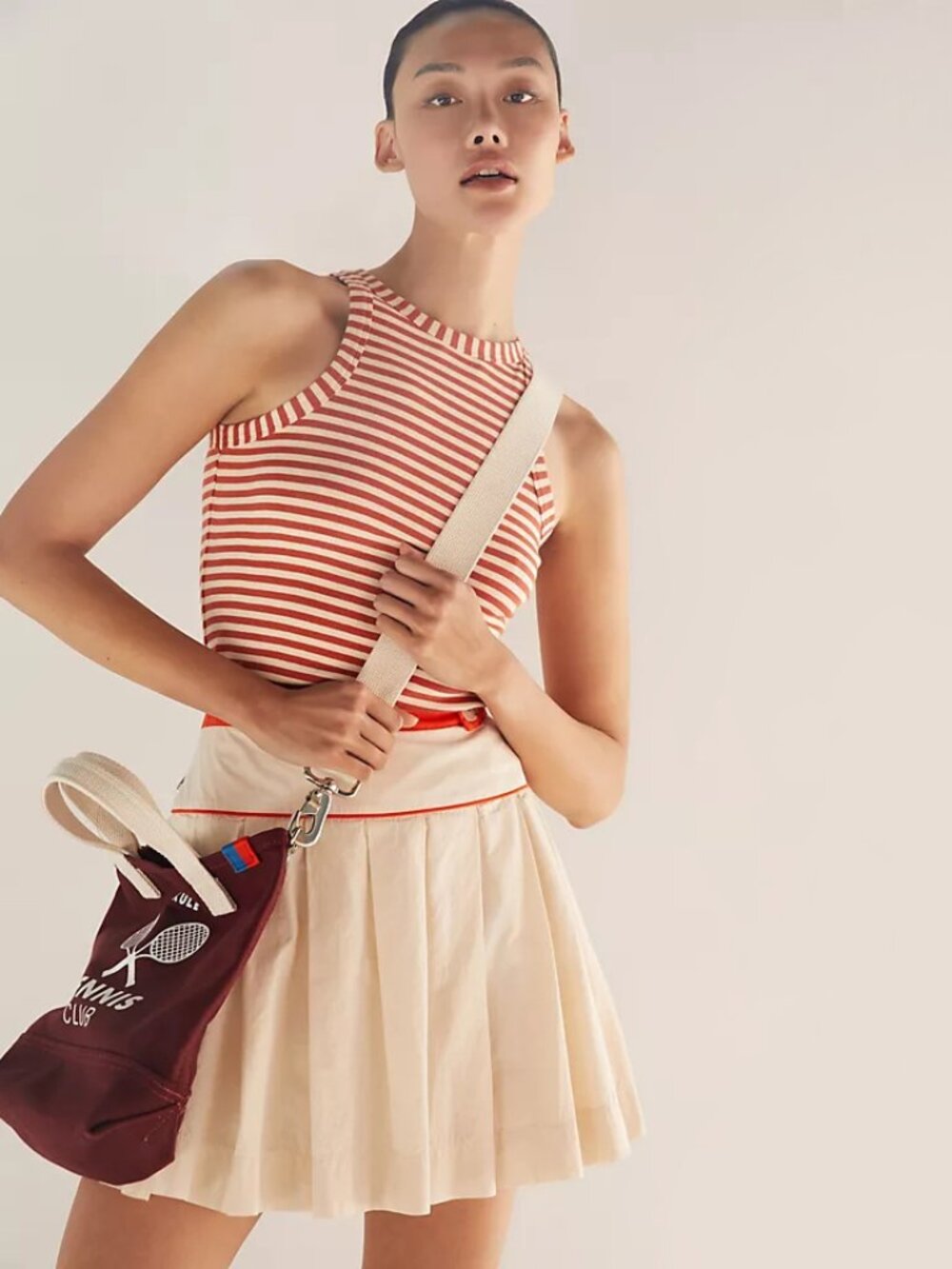 ANTHROPOLOGIE Maeve | Pleated 100% Cotton Tennis Pickleball Mini Skirt | NWT